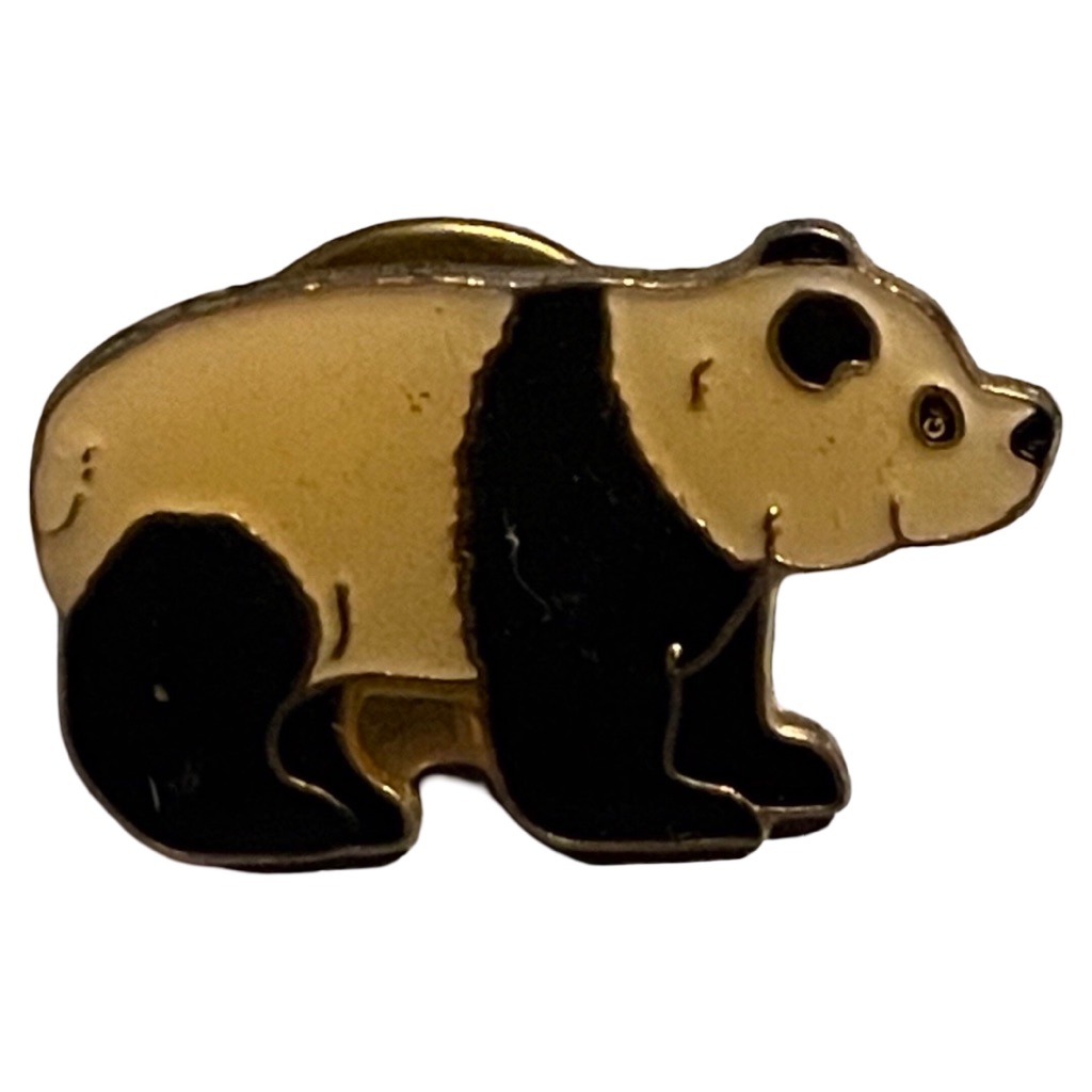 Vintage Enamel Pin Panda Bear Pin 1 1/8 Inch